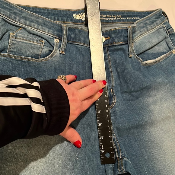 Mossimo Supply  & Co size 12 high rise wide leg cropped at ankle jeans stretch - Picture 9 of 14